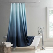 欧式 渐变浴帘涤纶布加厚防水防霉遮光干湿分离沐浴隔断帘塑料挂钩