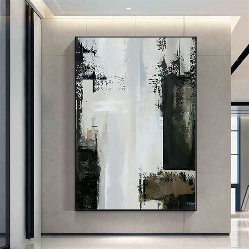沙发背景墙抽象画大幅客厅落地画玄关走廊过道装饰画橙色壁画竖版