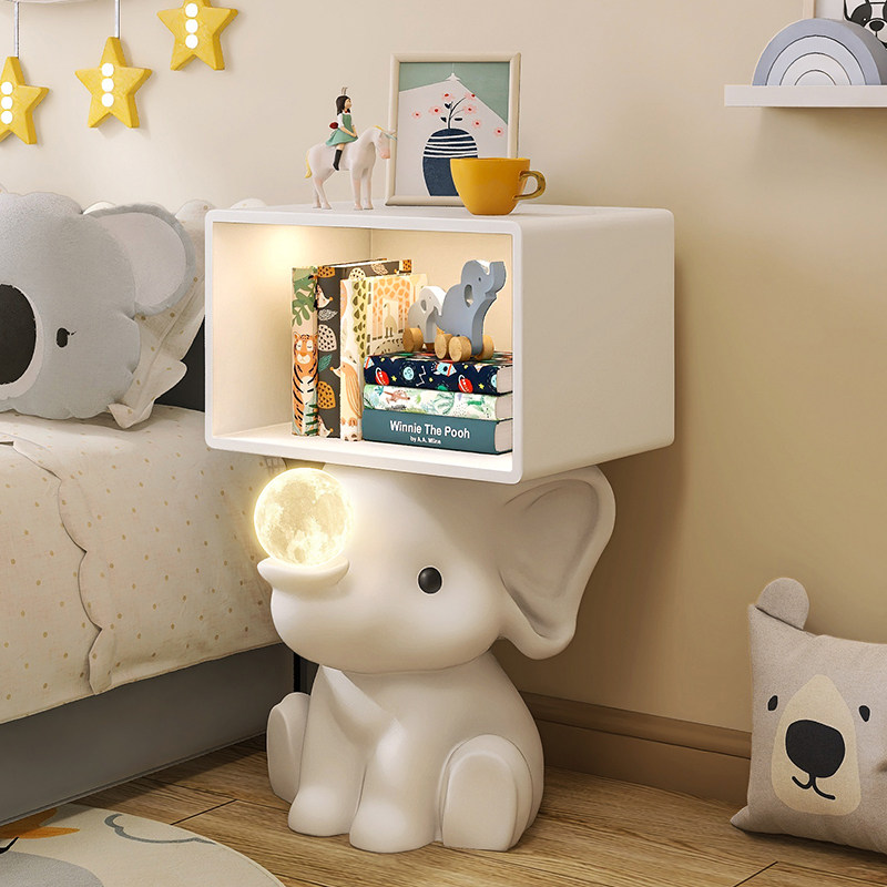 大象落地灯床头柜一体客厅卧室儿童房沙发边几摆件乔迁新居装饰品