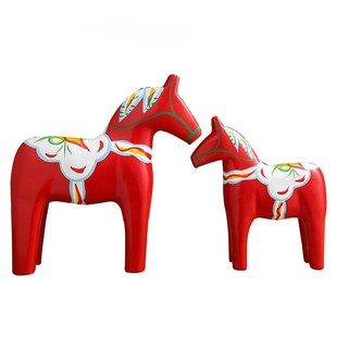 瑞典达拉红马木马摆件桌面家居客厅酒柜装饰品红色马饰品工艺品