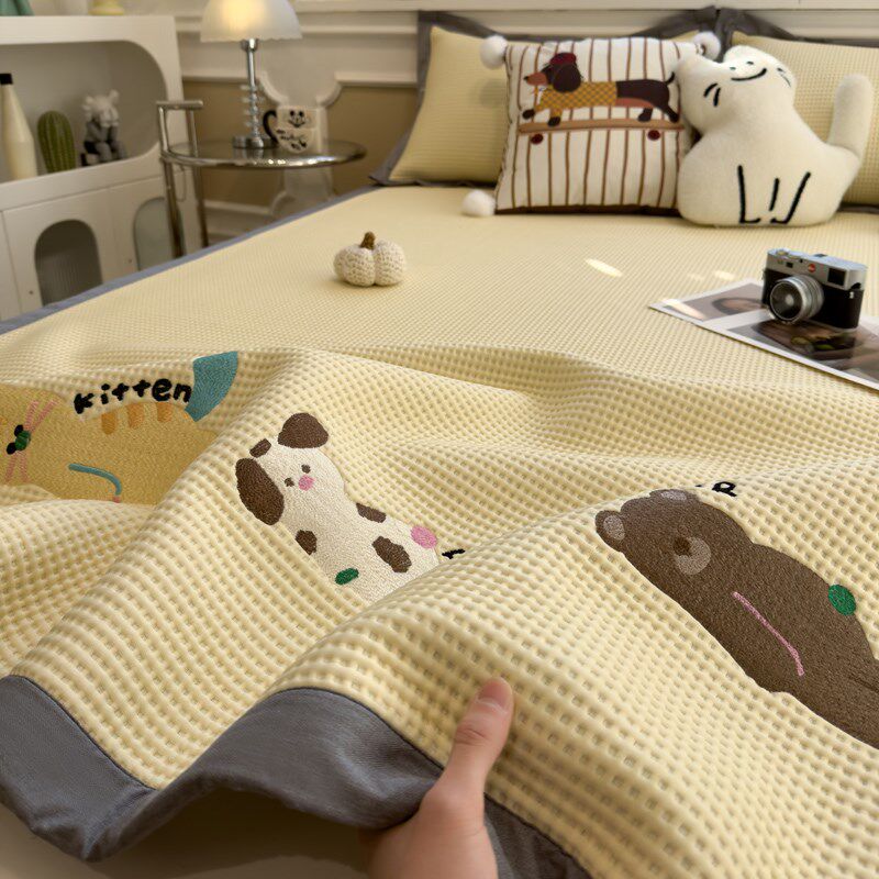 A母婴级可机洗冰豆豆凉席冰丝席夏季软席子床笠款夏凉席双人床席,床上用品,冰丝席,淘宝优惠券,粉丝福利购,淘宝优惠卷