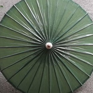 老式油纸伞绿色防雨实用桐油油纸伞素色伞拍照跳舞摄影婚庆道具伞