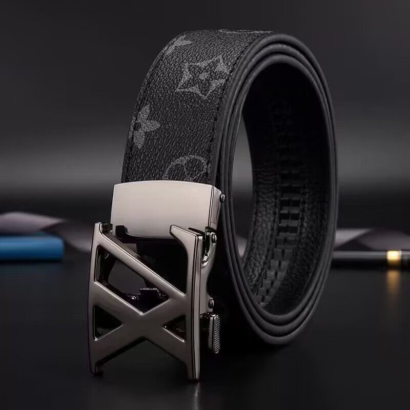 thumbnail for High-end men's genuine leather belt, automatic casual business fashion pants belt, waistband, internet-famous letter, versatile for men