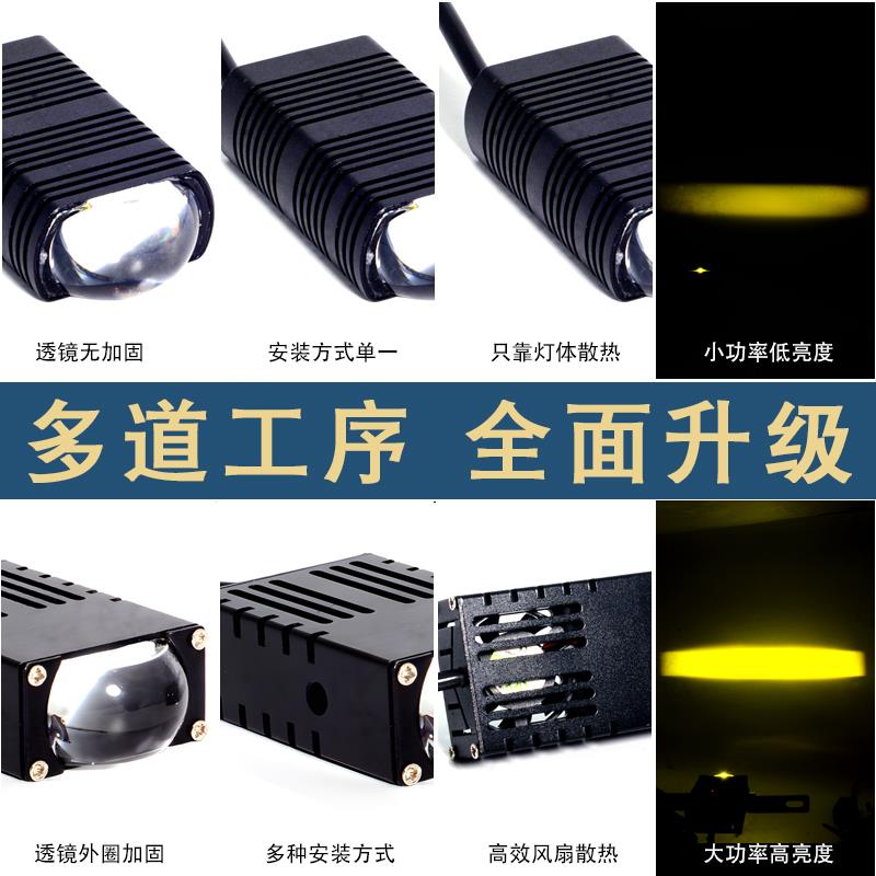 汽车中网格栅隐藏式射灯越野车货车摩托车12V24V黄白双色超亮射灯