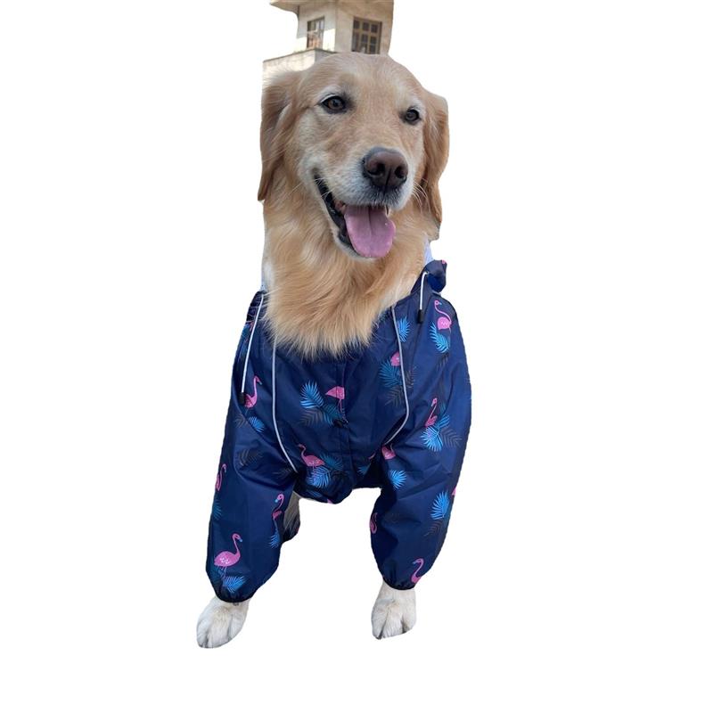 连体大狗雨衣大型犬四脚防水风雨衣服装透气反光宠物雨披