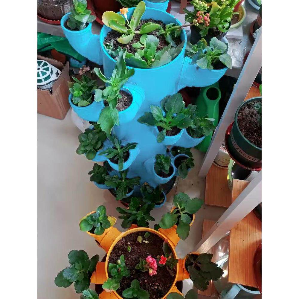 PVC管手工制作花盆花架创意多肉花盆多层立体架子阳台DIY种植装饰
