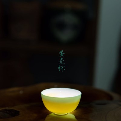 潮汕传统若深功夫茶杯迷你小号茶杯白玉令纯白一口杯蛋壳杯品茗杯