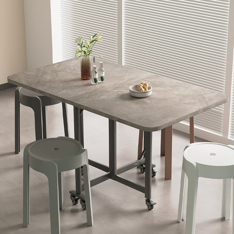 折叠桌餐桌小户型饭桌租房家用长方形吃饭桌子多功能可移动仿岩板,住宅家具,岩板餐桌,淘宝优惠券,粉丝福利购,淘宝优惠卷