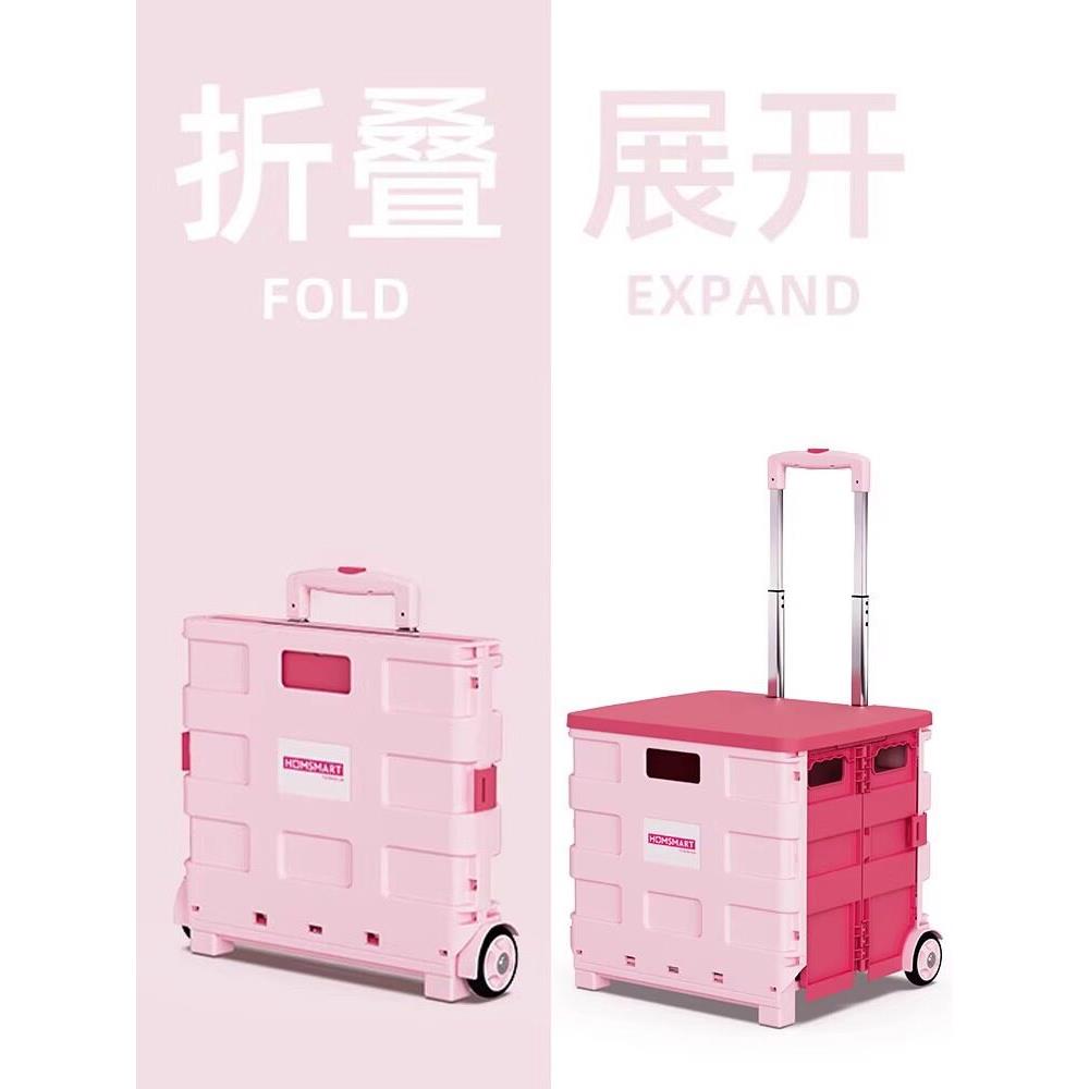 买菜车小拉车拿取快递便携折叠购物车摆摊小推车家用拉杆手拉拖车