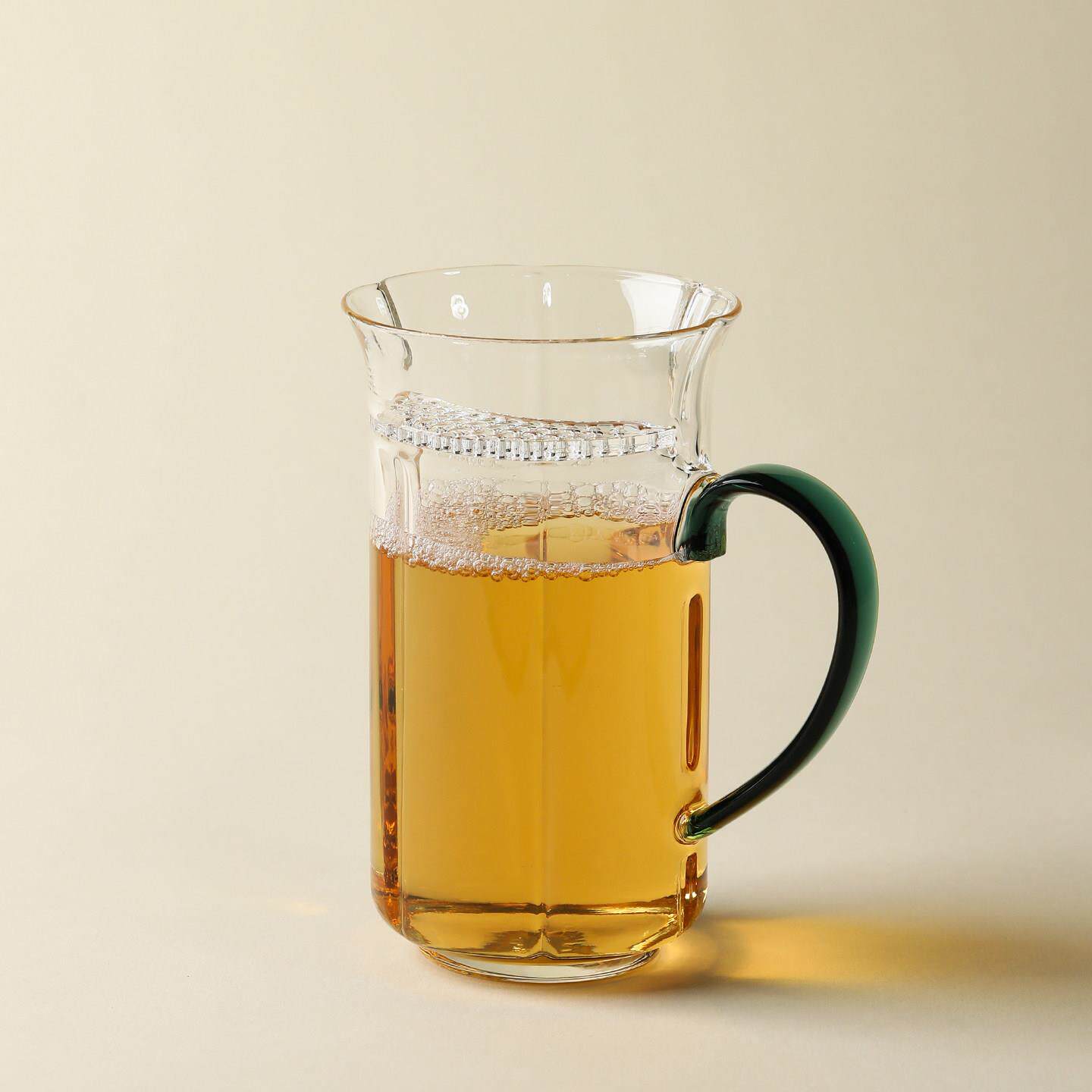 质集 耐热高硼硅玻璃泡茶杯子绿茶龙井茶月牙杯办公家用招待水杯 - 实物图