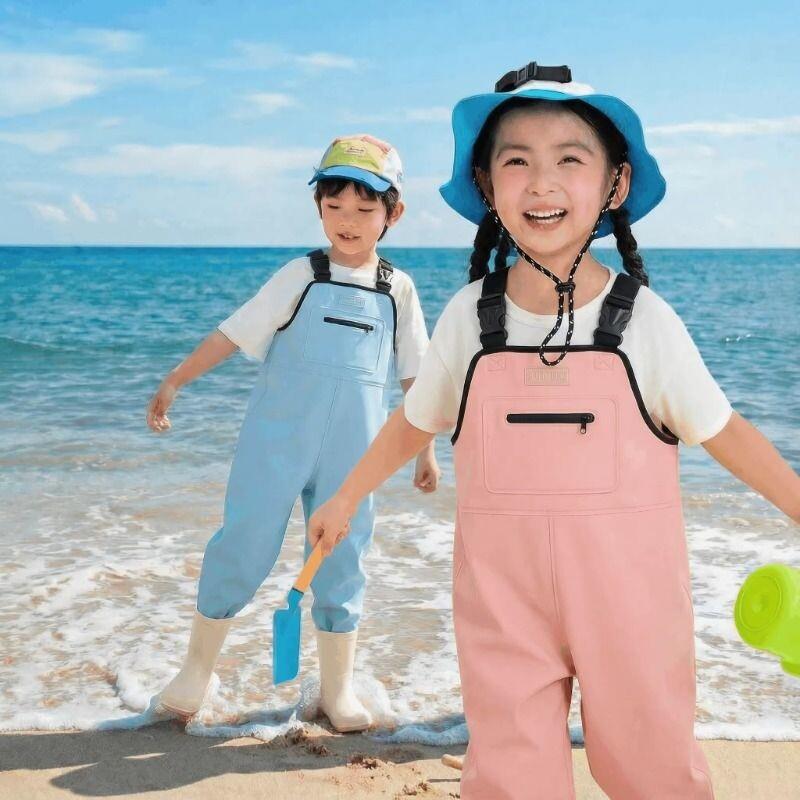 儿童赶海连身裤玩水衣涉水服幼儿园装备下水裤溯溪抓鱼全身防水服