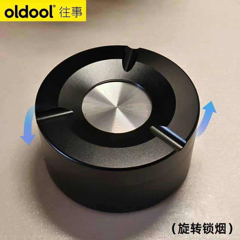 创意个性潮流烟灰缸家用客厅不锈钢轻奢办公室带盖防飞灰男友礼物