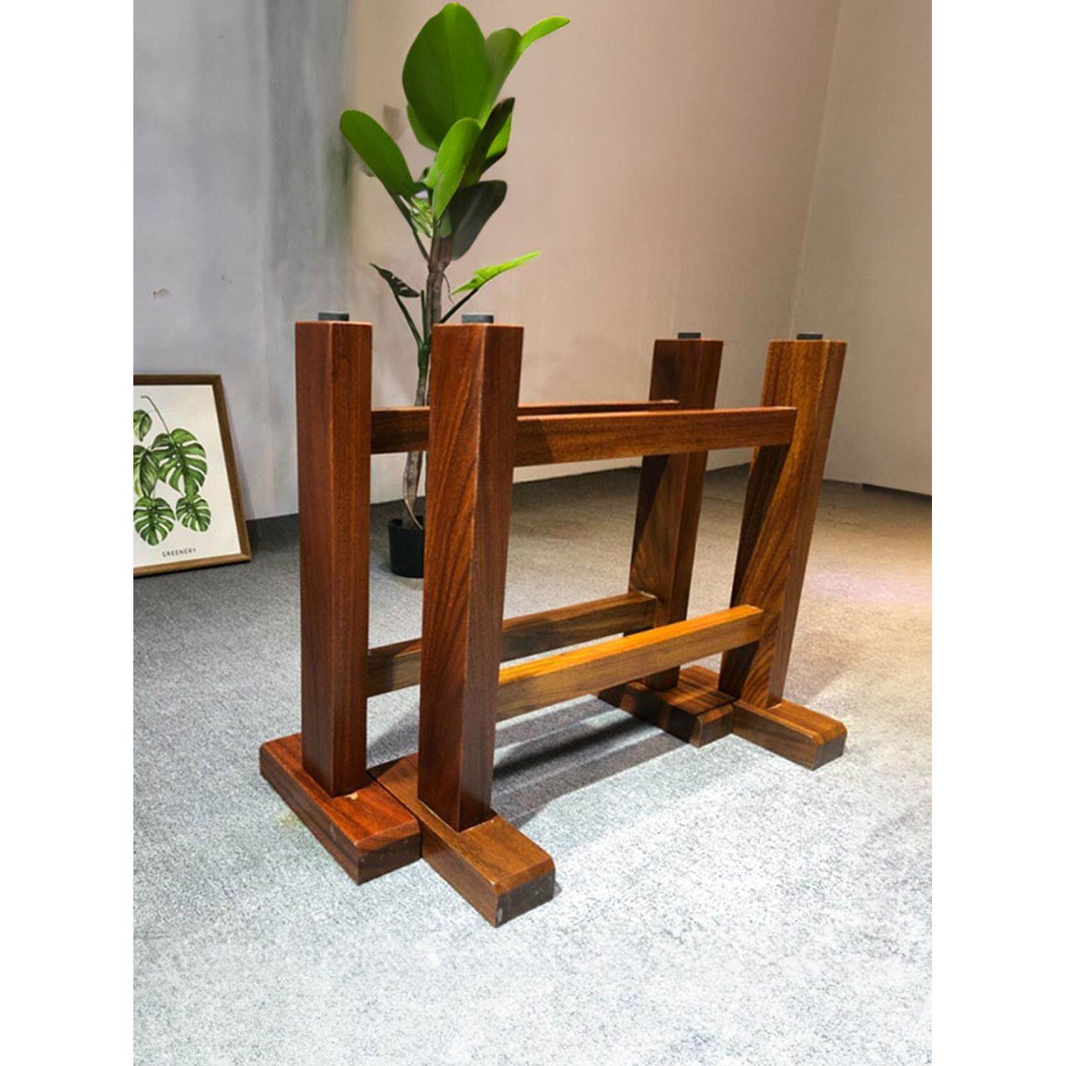 实木桌腿桌脚大板支架脚架实木大理石桌子脚茶桌原木桌腿架子定制