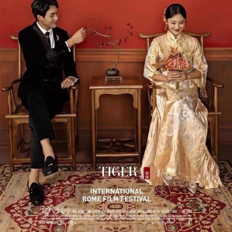 中式秀禾婚纱摄影道具民国风古装个性拍照主题贵族奢华地垫背景毯