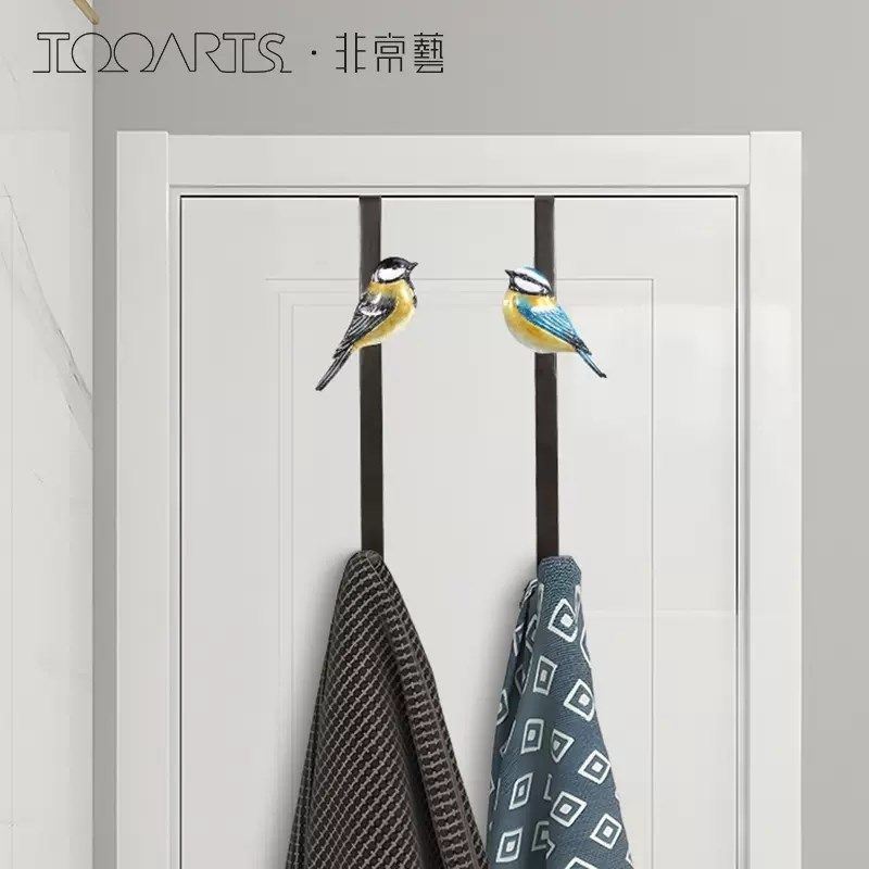 蓝头鸟挂门挂钩冲左冲右 金属摆件 现代铁艺雕塑 墙面装饰品 手工,家居饰品,桌面摆件,淘宝优惠券,粉丝福利购,淘宝优惠卷