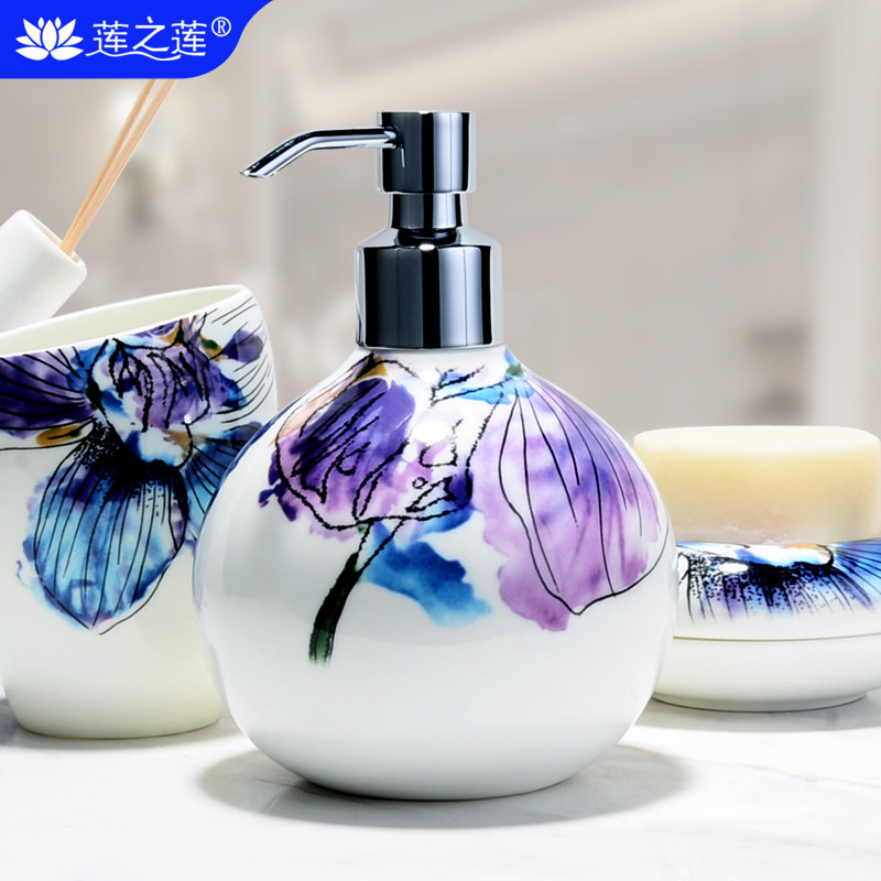 莲之莲按压式泵头骨瓷陶瓷酒店分装瓶洗发水沐浴露卫生间洗手液瓶,家庭/个人清洁工具,乳液器,淘宝优惠券,粉丝福利购,淘宝优惠卷