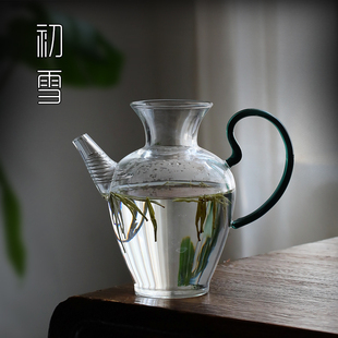 仿宋家用泡绿茶执壶大号玻璃公道杯500ML大容量耐热分茶器泡茶壶