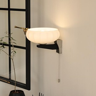 若木法式壁灯中古奶油风卧室床头灯客厅沙发背景墙灯过道楼梯灯具