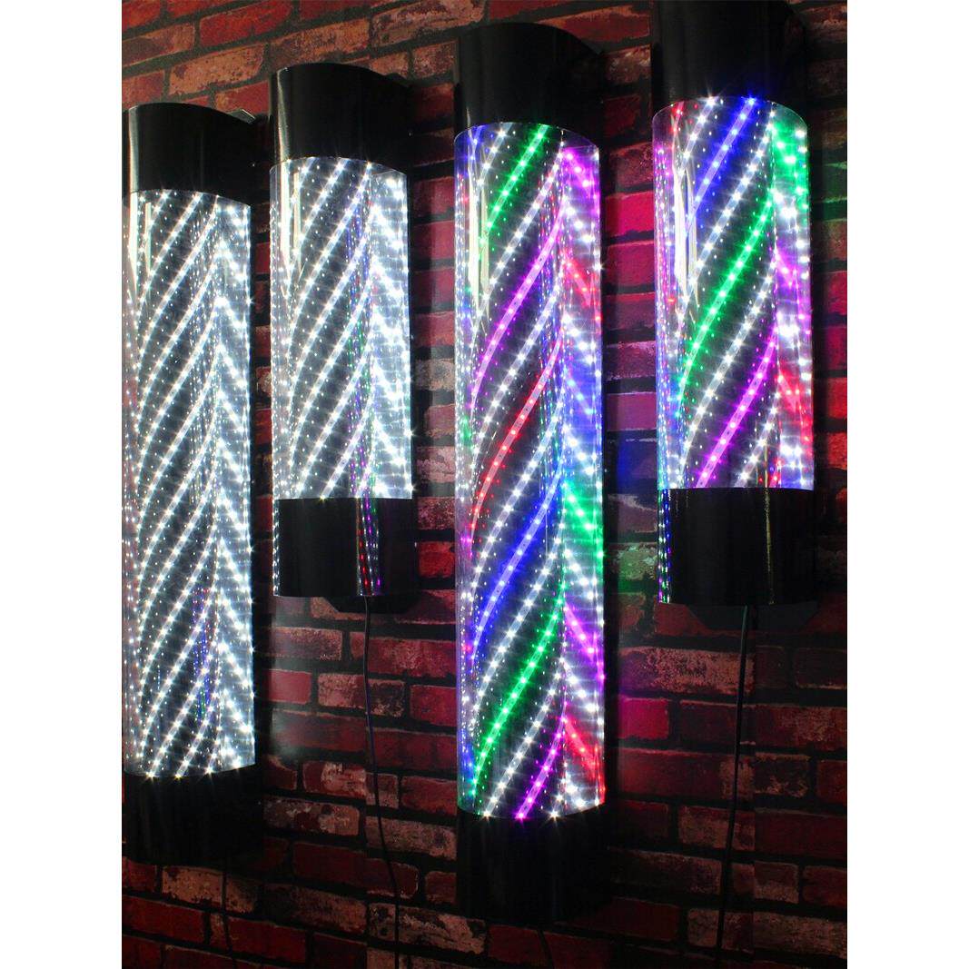 马达电机版炫彩LED加亮美容美发转灯发廊理发店灯箱户外挂墙半圆