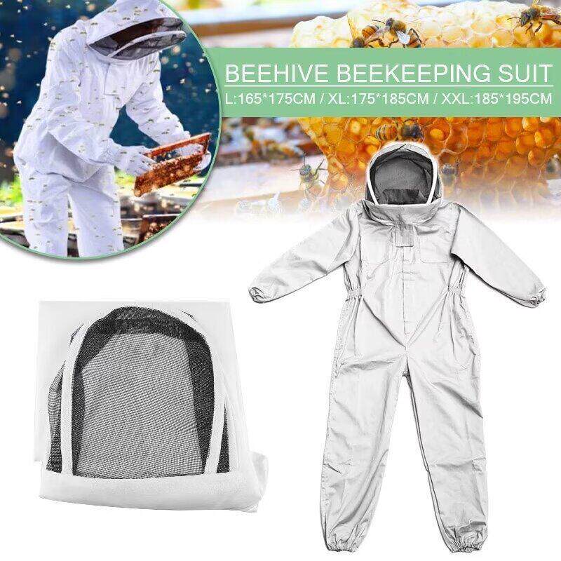 养蜂蜂具加厚白色太空服连体分体蜂衣白色太空服防护蜜蜂套转