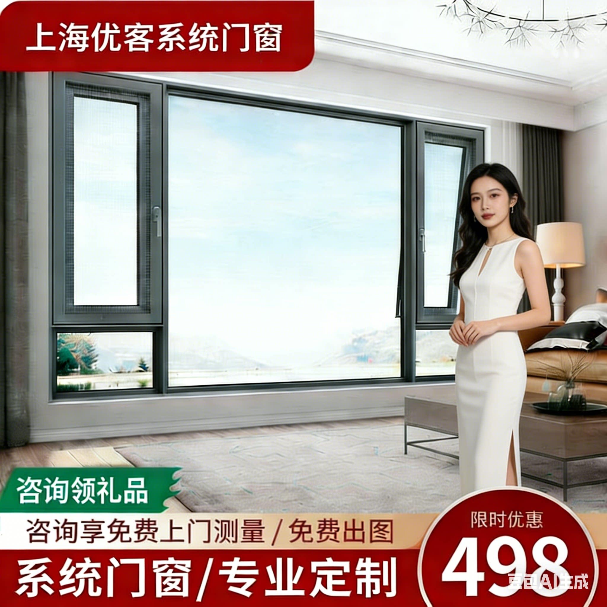 上海断桥铝封阳台落地隔音窗铝合金门窗封阳台别墅客厅露台温室