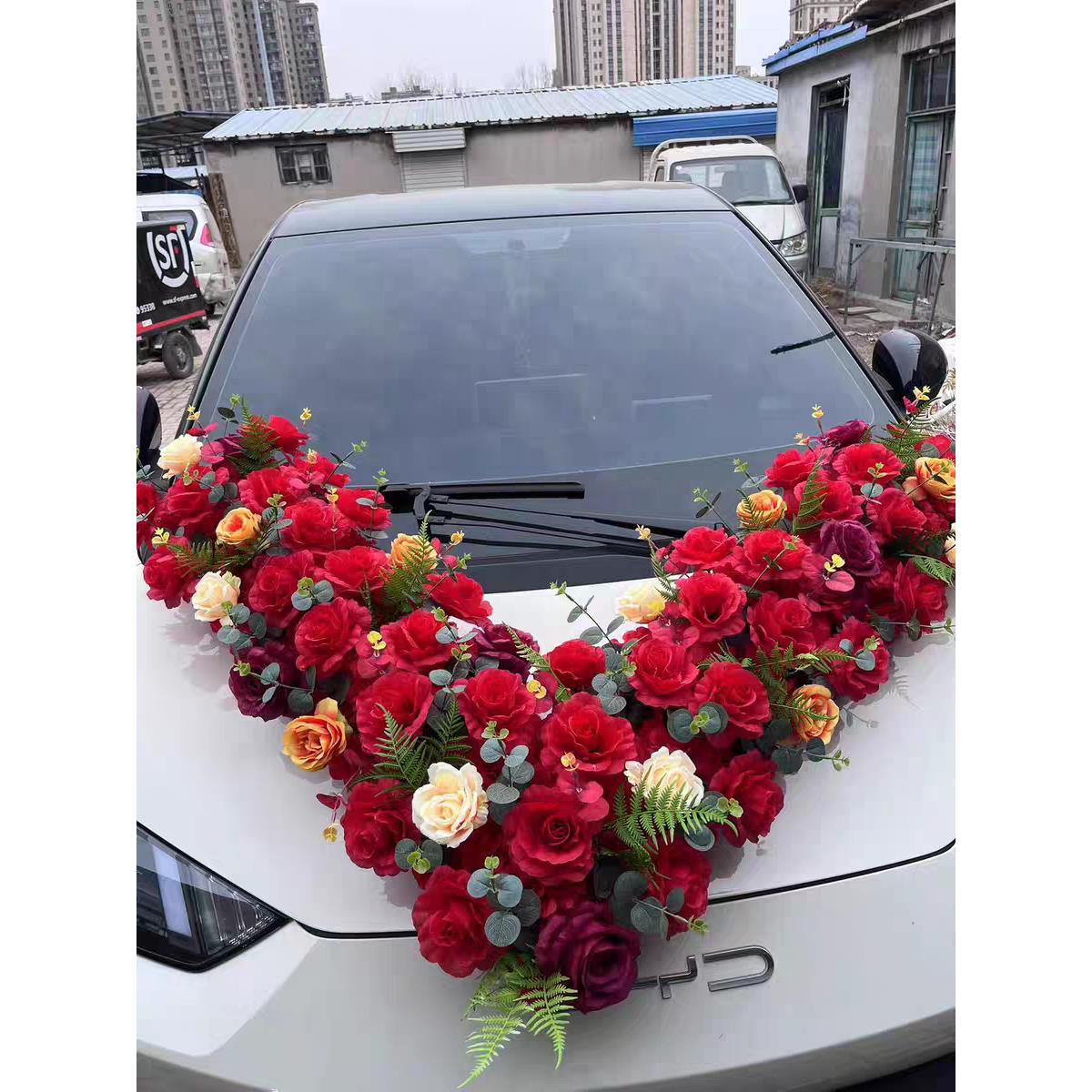 婚车头花大V车头花婚礼车头花装饰车头花婚车头花装饰车头花