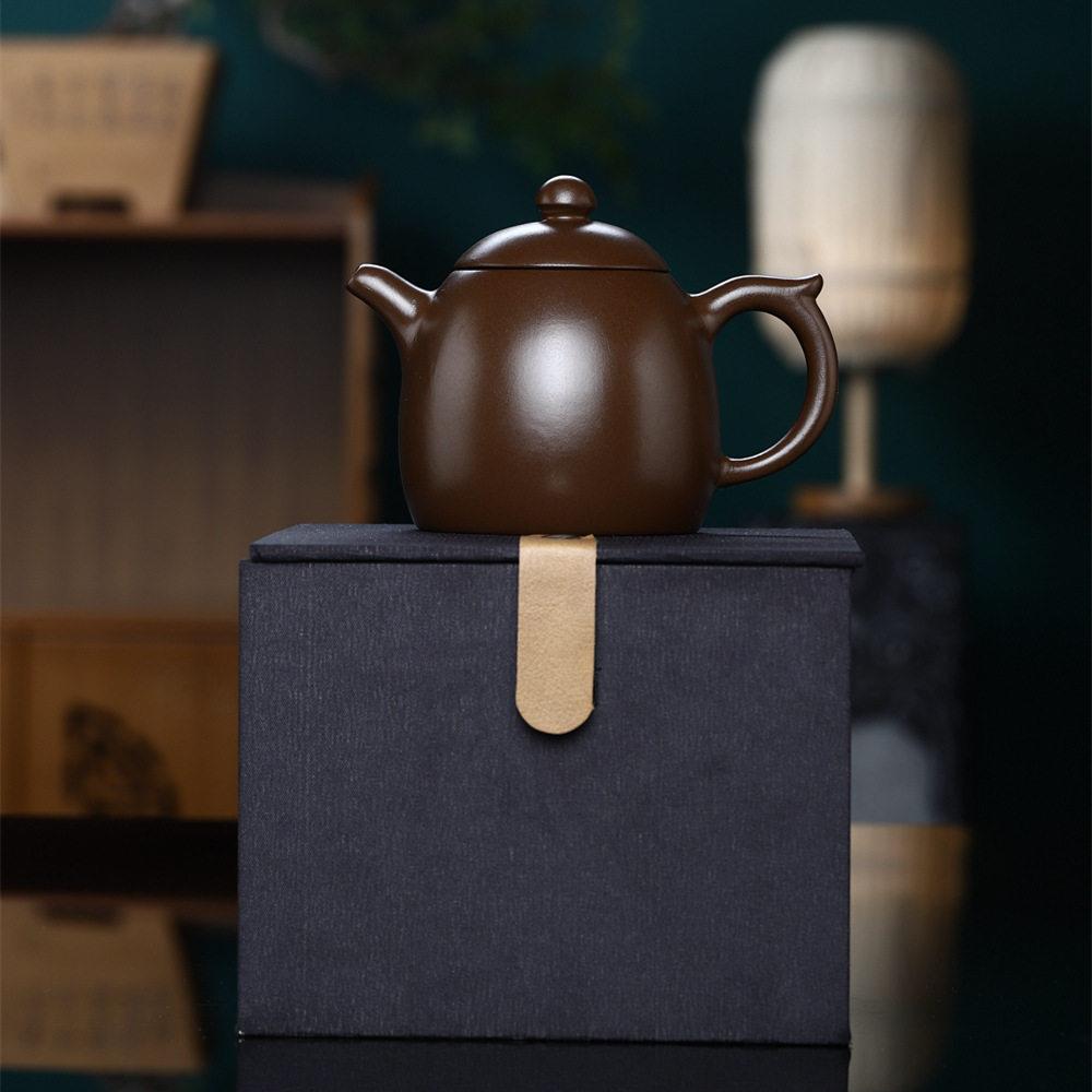 宜兴正宗紫砂壶真品名家纯手工紫泥球孔秦权壶家用功夫茶具200cc