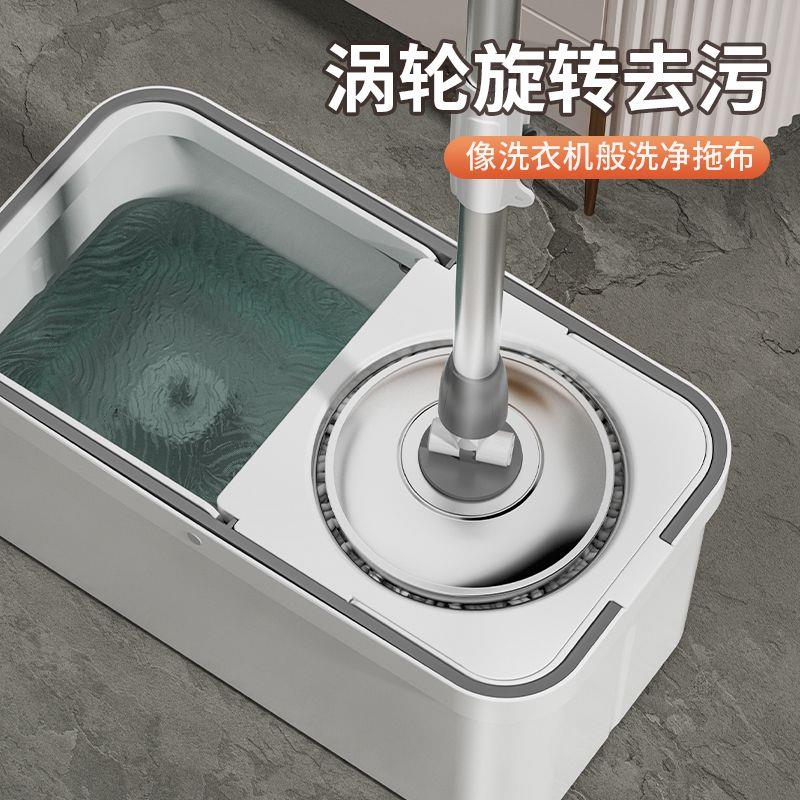 双驱动2023新款旋转拖把家用自动拖把桶懒人免手洗一拖净拖地墩布