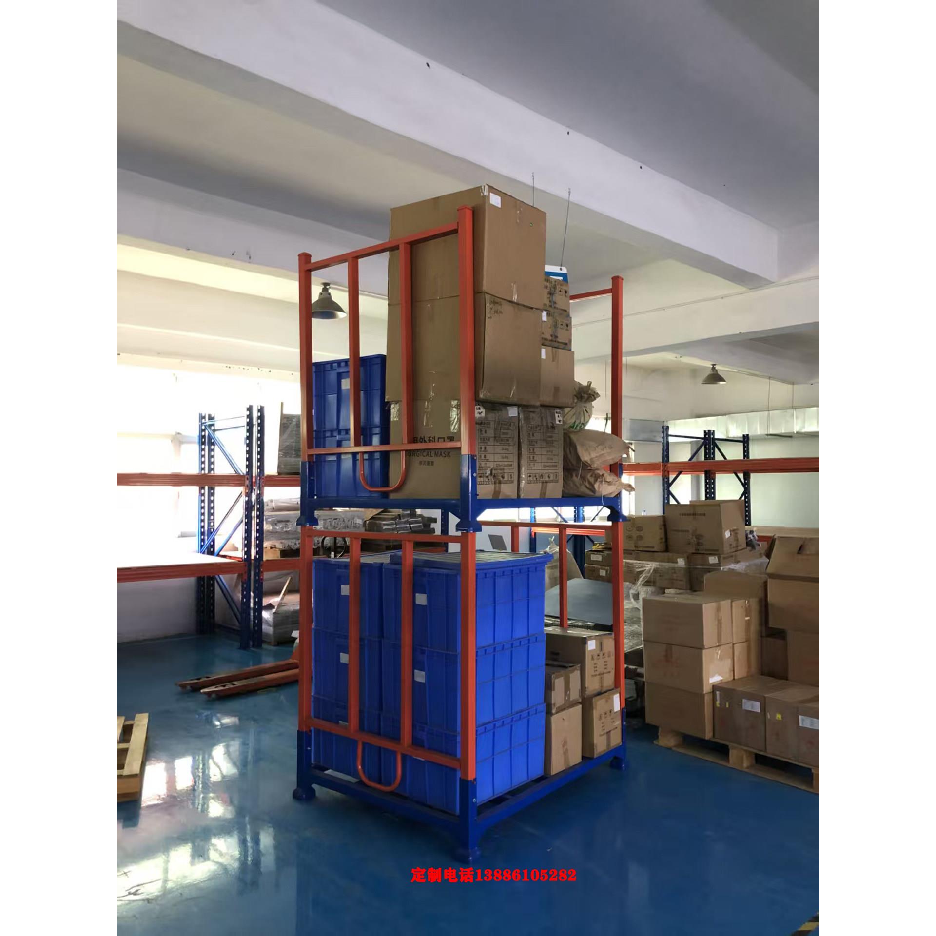 定制布料堆垛架堆高货架折叠式重型物料仓储笼货架仓库面料码垛架