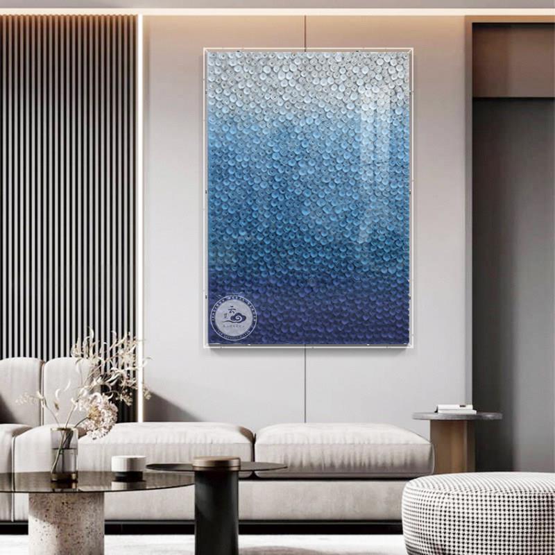 现代轻奢玄关挂画压克力装置画立体木花实物壁画样板间客厅装饰画