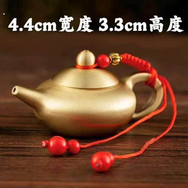 打麻将麻将茶壶转转黄铜马上手把旋转创意摆件把玩减压礼品