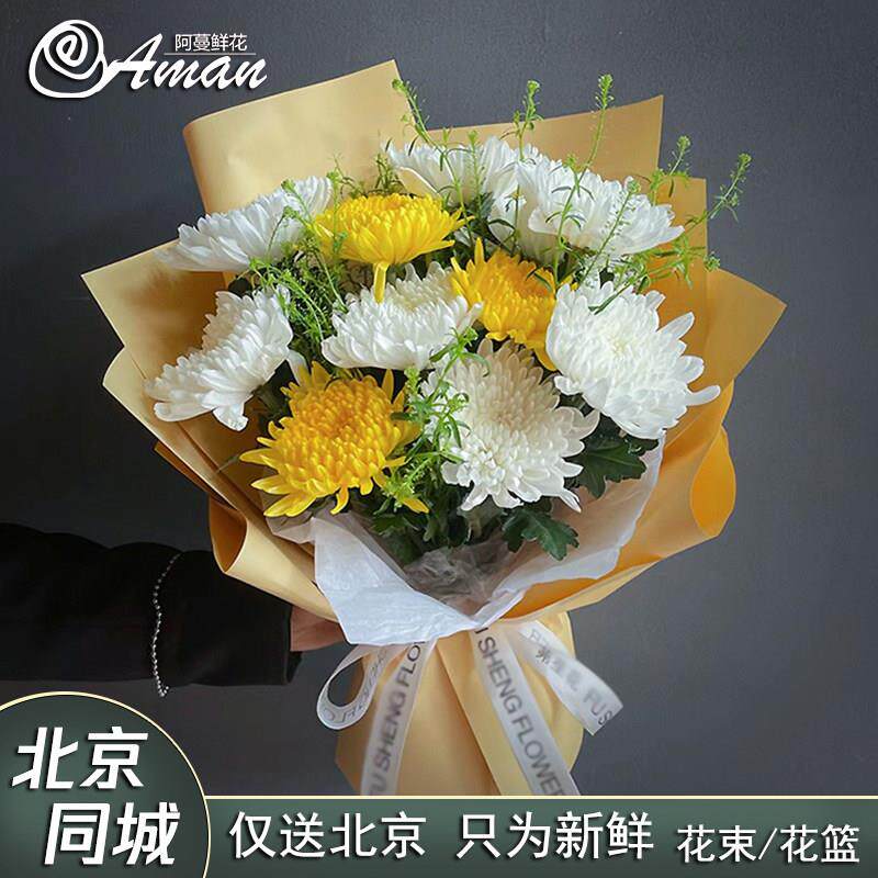 菊花花束11朵不含花瓶同城配送送花服务 菊花鲜花速递北京专送