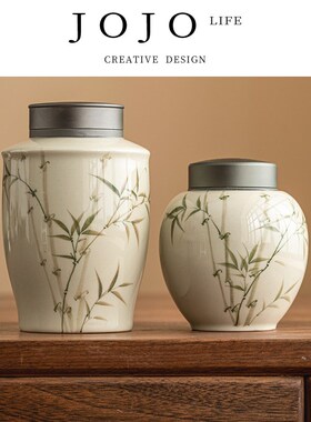 JOJOS L. PD.sand.茶叶罐精品高档家用密封中式茶罐陶瓷  型砂