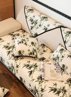 中古风加厚沙发垫四季通用防滑坐垫子2024新款皮沙发盖巾套罩定制