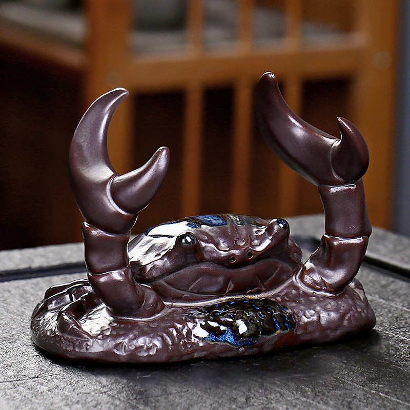 螃蟹陶瓷摆饰家居饰品手工客厅办公室玄关茶桌面摆设精品茶宠茶玩,家居饰品,装饰摆件,淘宝优惠券,粉丝福利购,淘宝优惠卷