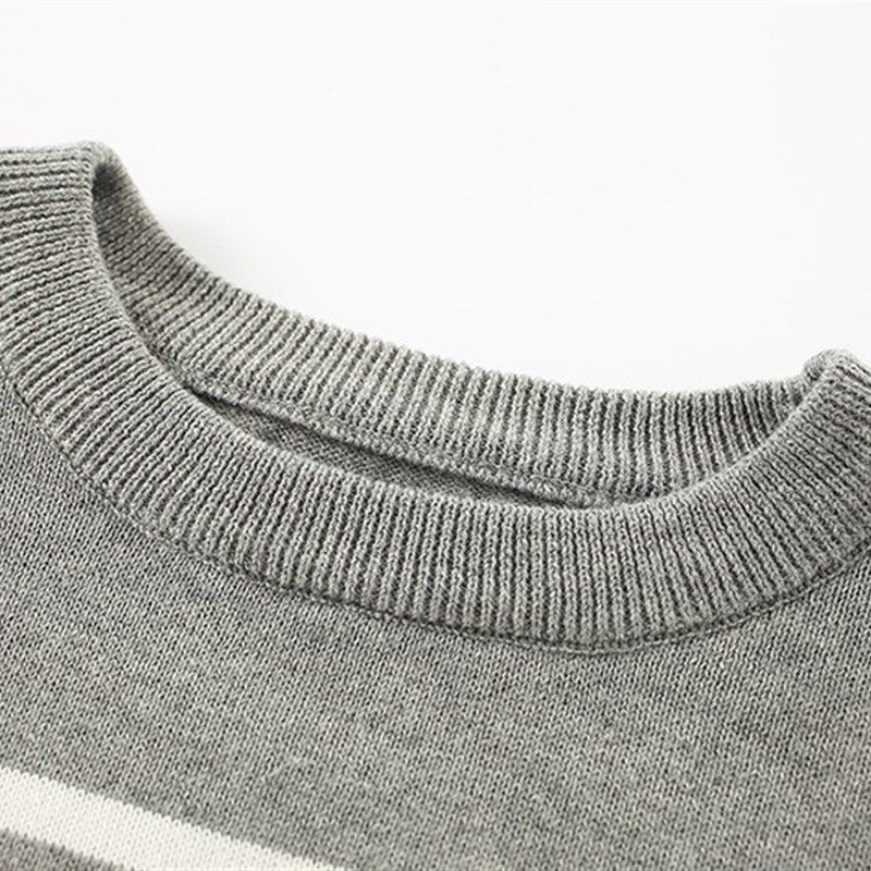 2021春新款中大童打底衫纯棉男童薄款毛衣圆领女童春秋针织衫洋气