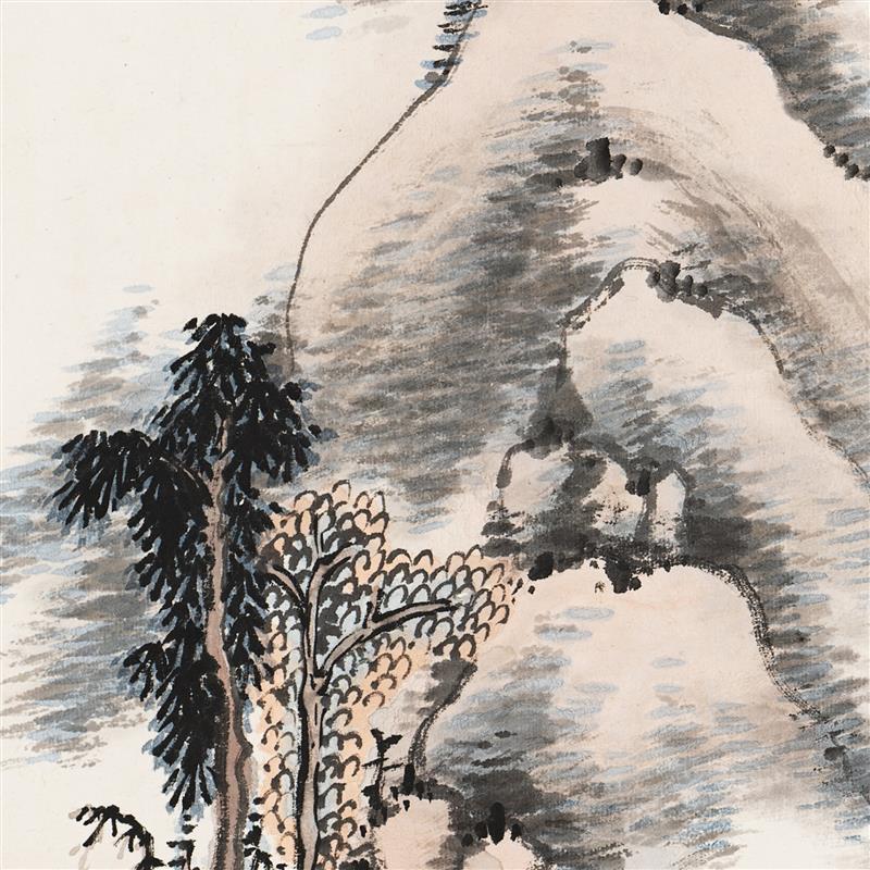 中国风四联装饰画 明俭山水四条屏 古代名家宣纸画高清临摹微喷