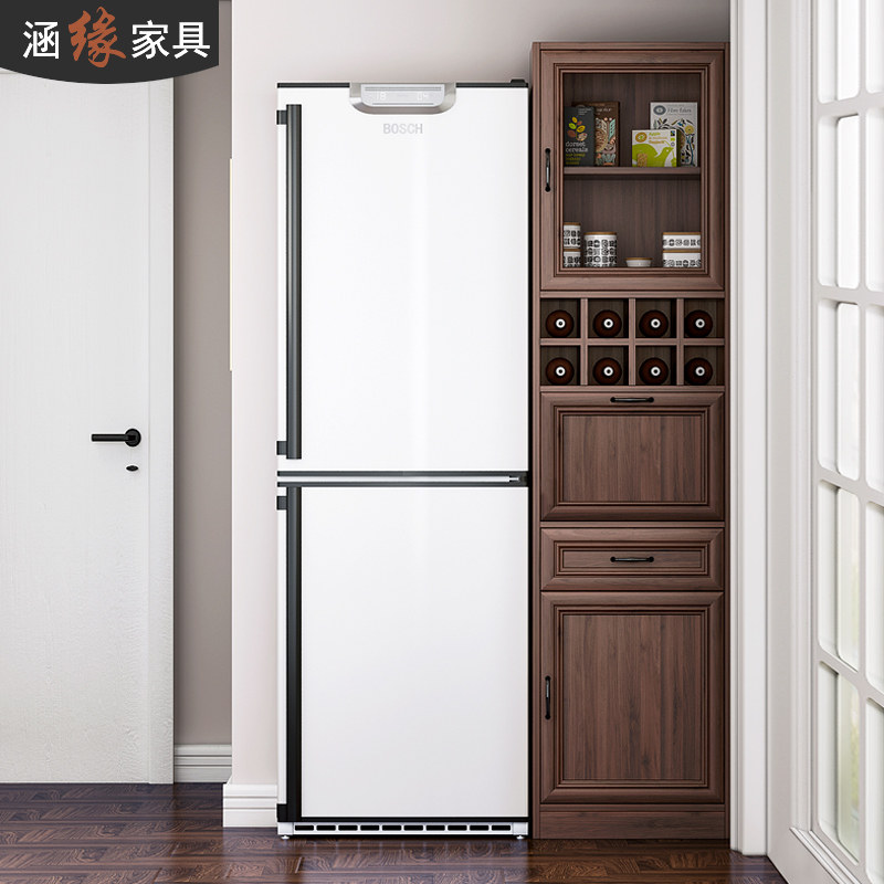 涵缘北欧深胡桃木色酒柜餐边柜一体高柜客厅多功能储物柜定制,住宅家具,餐边柜,淘宝优惠券,粉丝福利购,淘宝优惠卷