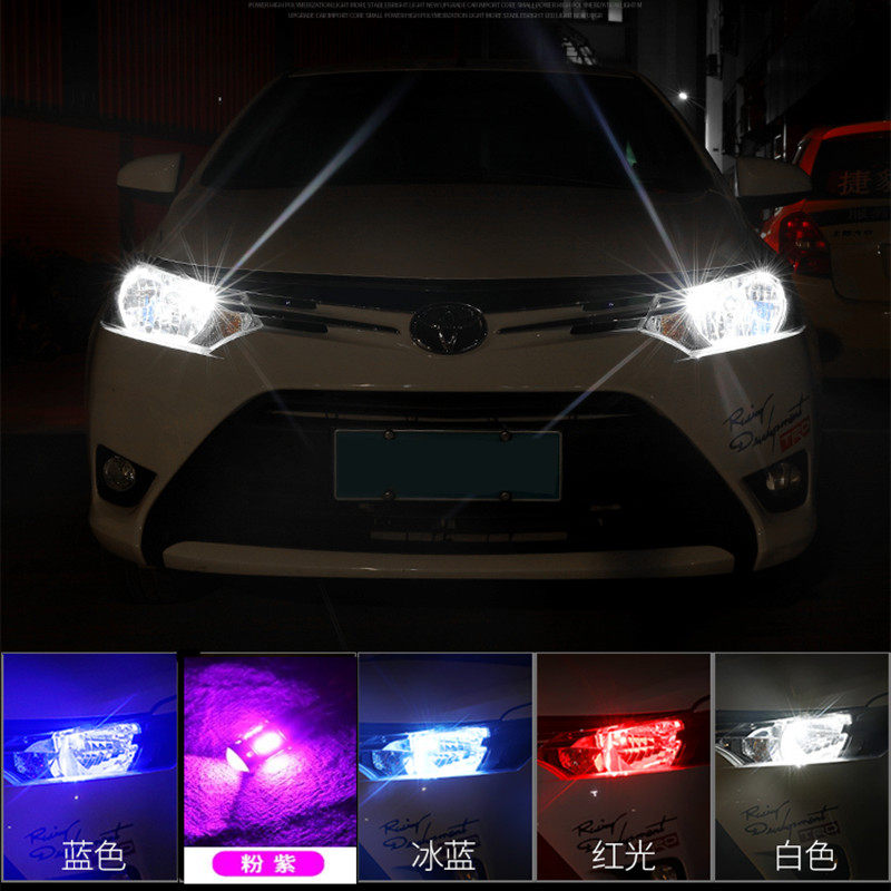 汽车LED示宽灯超亮T10前小灯改装通用日行灯透镜行车灯5W灯泡包邮