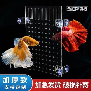 透明鱼缸隔离板亚克力隔板鱼苗隔离板盖板鱼缸分离隔离网挡板定制