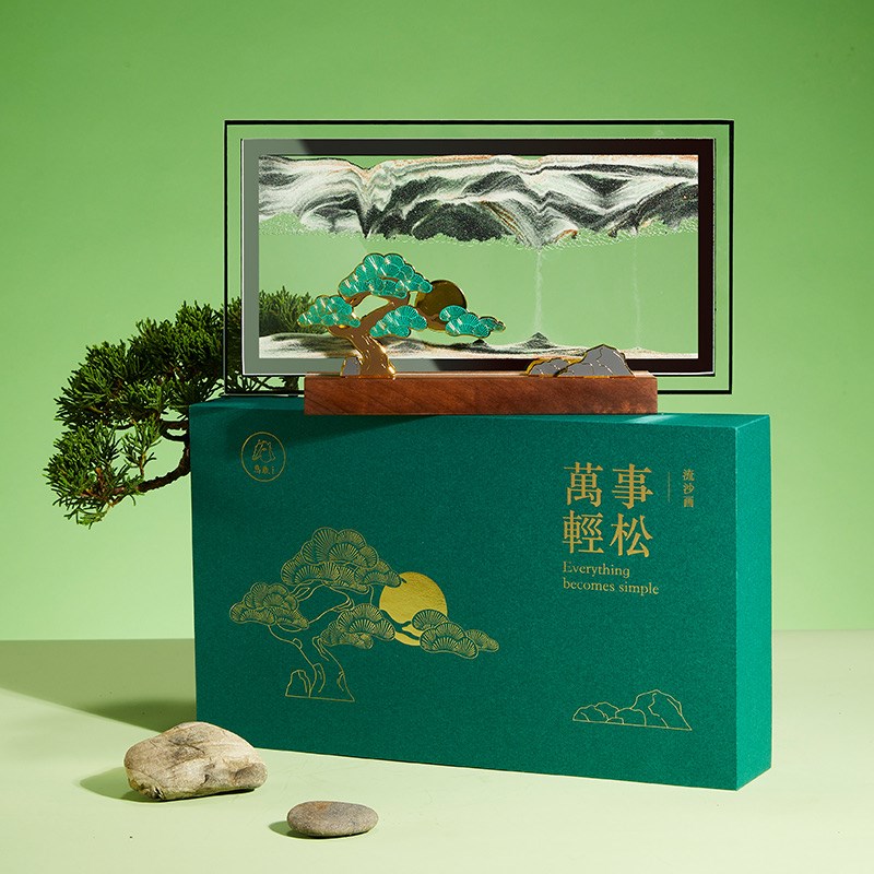 马鹿万事轻松流沙画摆件办公室桌面客厅装饰创意解压高档生日礼物