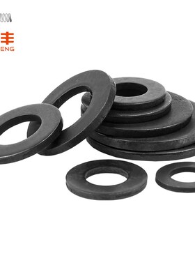黑色12级平垫片金属螺丝平垫圈加大加厚薄介子圆形M6M8M10M12M42