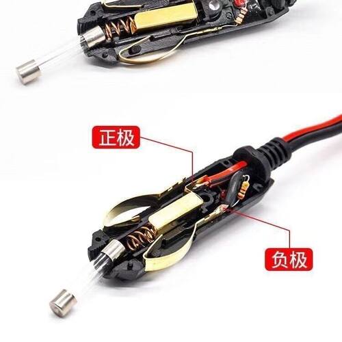 汽车载电木充气泵插头纯铜大功率带指示灯点烟器电源线12v24v通用