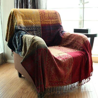 安邸家居 藏族东南亚风情沙发巾咖啡厅新疆文艺沙发毯四季盖毯