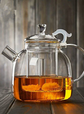 加厚耐高温透明养生泡茶壶过滤花茶壶耐热玻璃单个家用大号2000ml