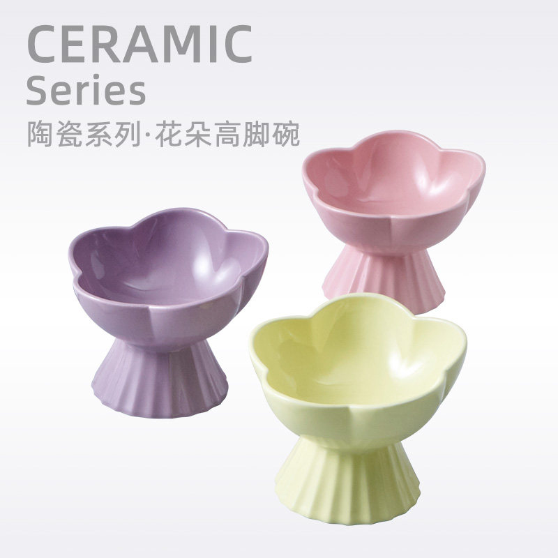 hocc猫碗猫食盆宠物用品狗碗防打翻斜口高脚陶瓷双碗猫咪喝水粮盆,宠物/宠物食品及用品,猫狗碗/慢食碗,淘宝优惠券,粉丝福利购,淘宝优惠卷