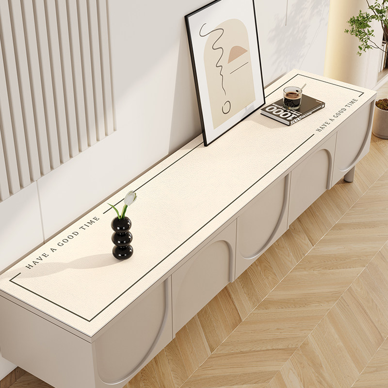 奶油风电视柜桌垫玄关桌布防水防油桌面垫餐柜鞋柜垫可裁剪定制