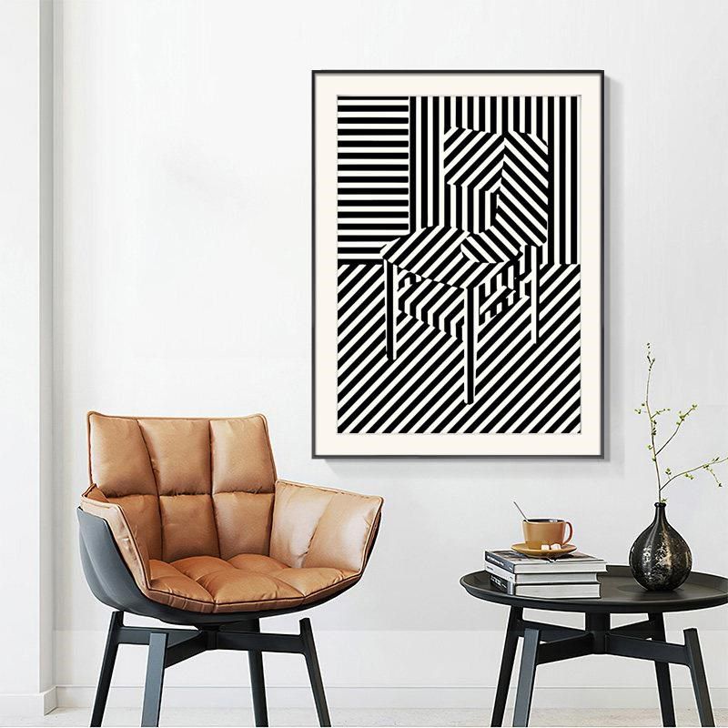 黑白艺术抽象装饰画客厅沙发背墙墙挂画玄关走廊过道壁画线条画,家居饰品,现代装饰画,淘宝优惠券,粉丝福利购,淘宝优惠卷