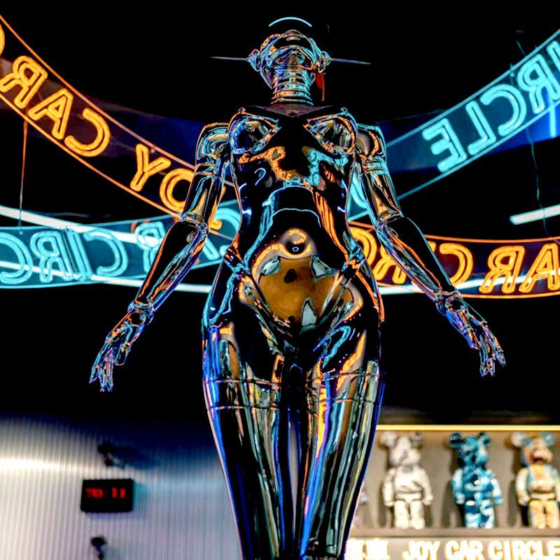 空山基大摆件壁挂飞天机械姬卡通雕塑人像电镀玻璃钢定制KTV装饰,家居饰品,落地摆件,淘宝优惠券,粉丝福利购,淘宝优惠卷