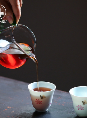 三勤堂玻璃公道杯高硼硅鹰嘴手工吹制显汤色防烫大容量茶海S35007